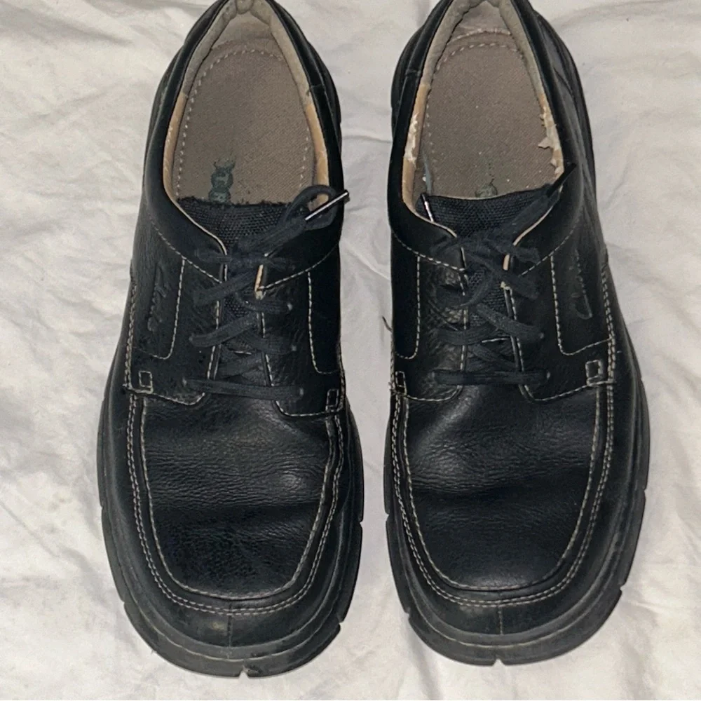 Clarks XTR Lite Black Oxfords Classic Dress Shoes Size 10M - Picture 3 of 8